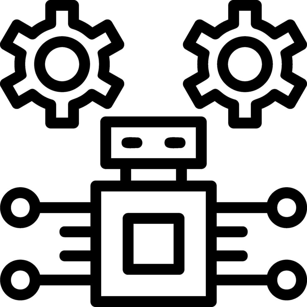 robot werkwijze automatisering lijn icoon vector