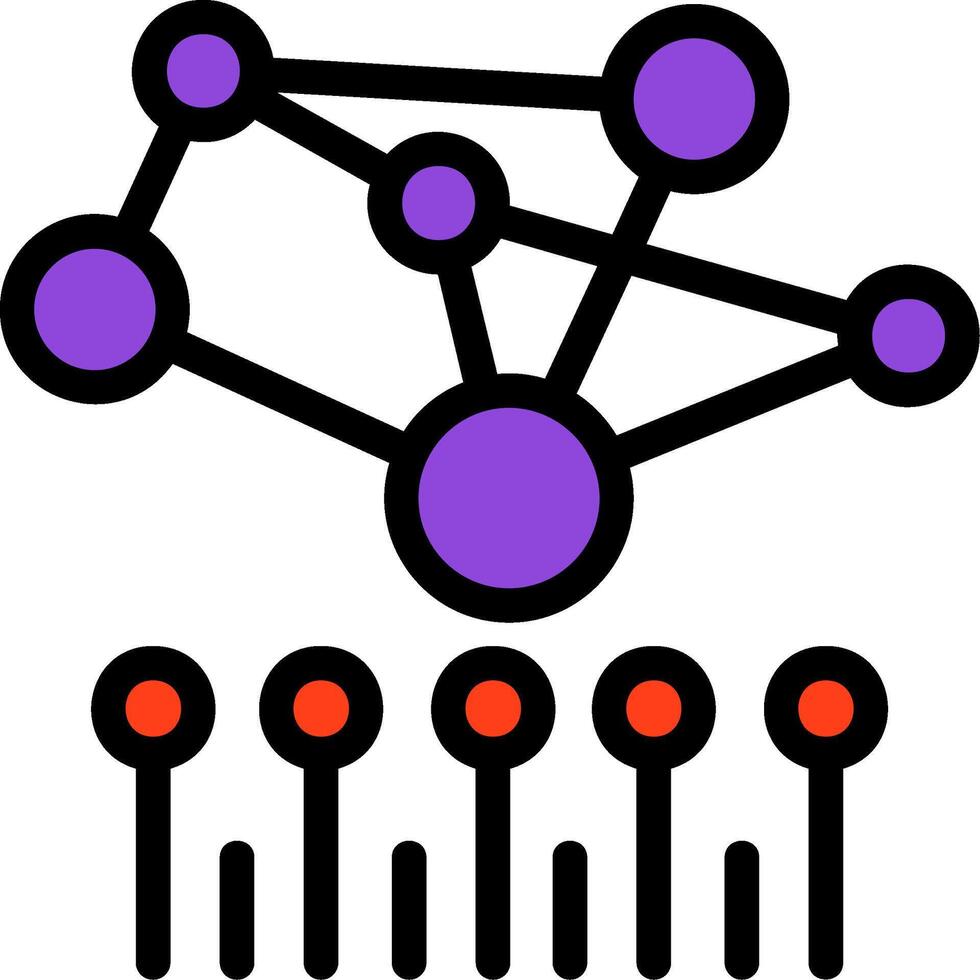 bio-informatica lijn gevulde icoon vector