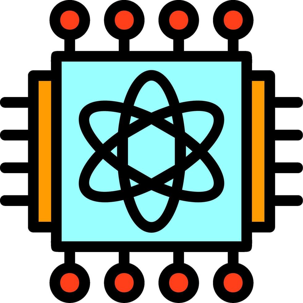 quantum bewerker lijn gevulde icoon vector