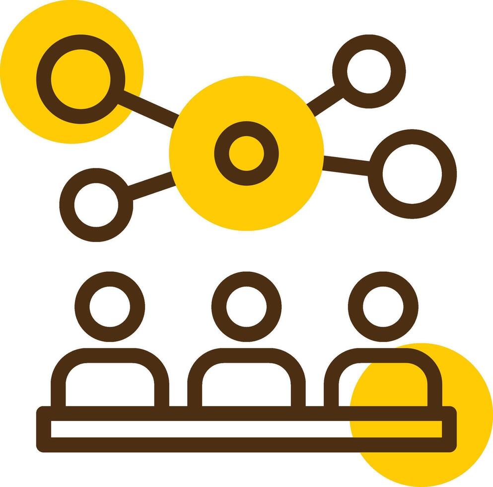 netwerken evenement geel lieanr cirkel icoon vector