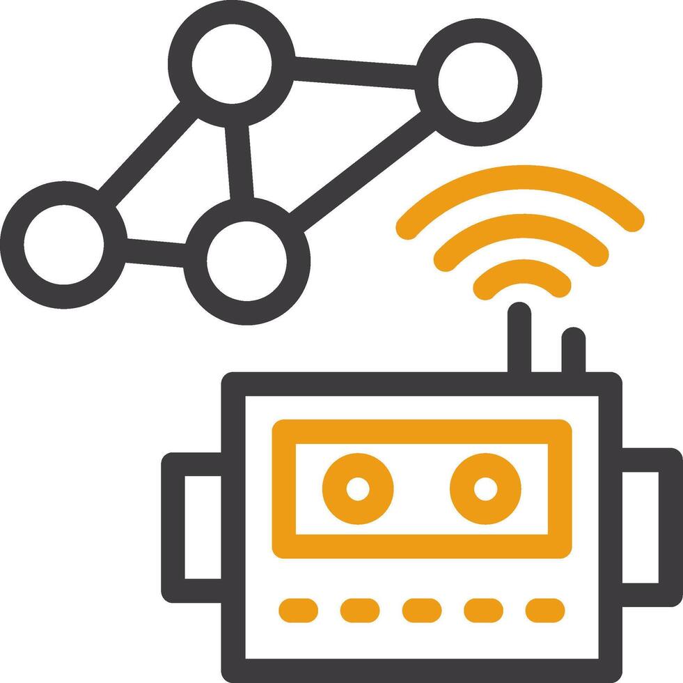 sociaal robotica glyph twee kleur icoon vector