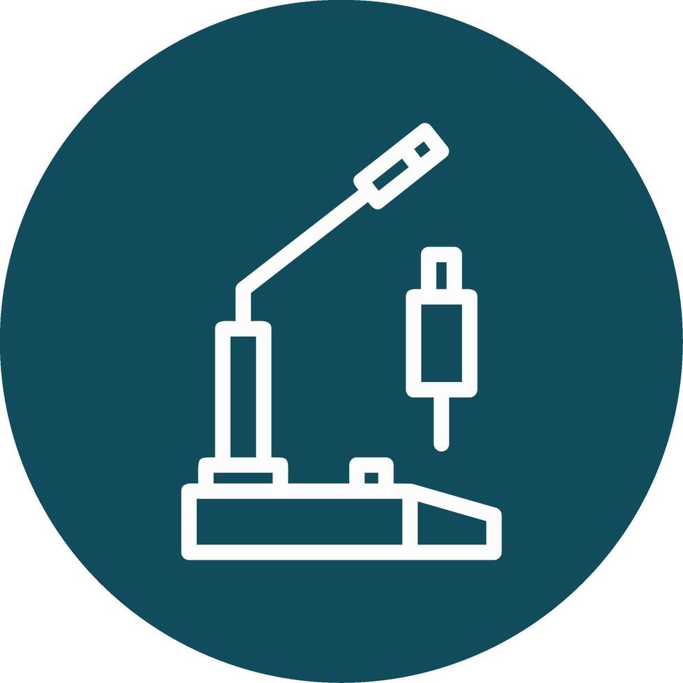 microfoon voor presentaties schets cirkel icoon vector