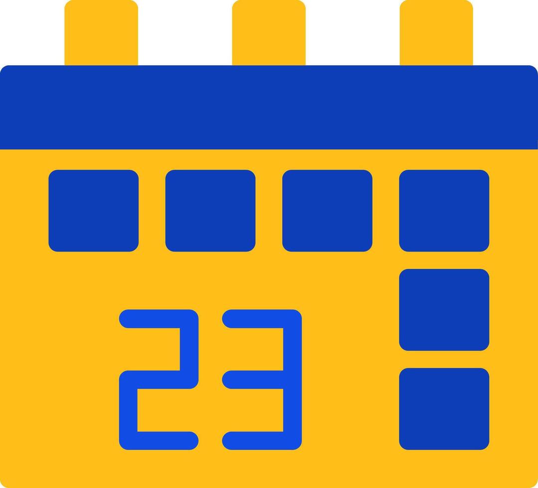 kalender datum vlak twee kleur icoon vector