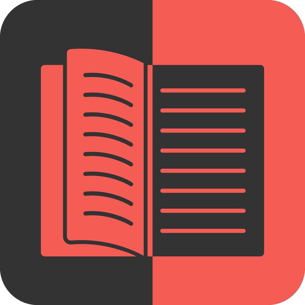 Open boek rood omgekeerd icoon vector