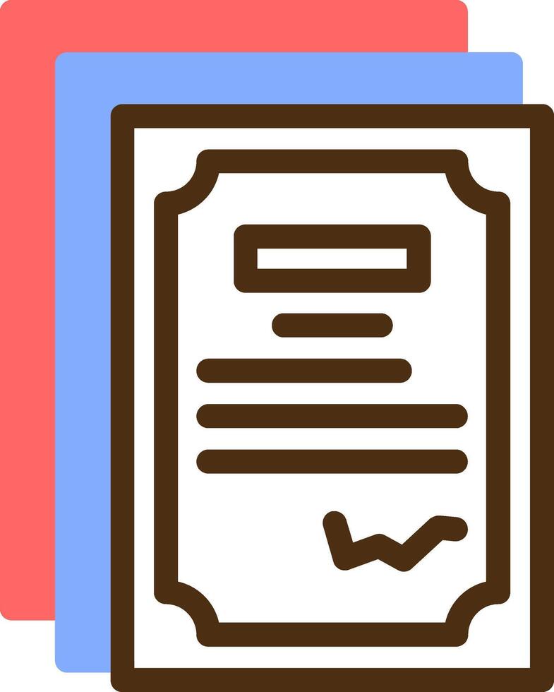 contract document kleur gevulde icoon vector