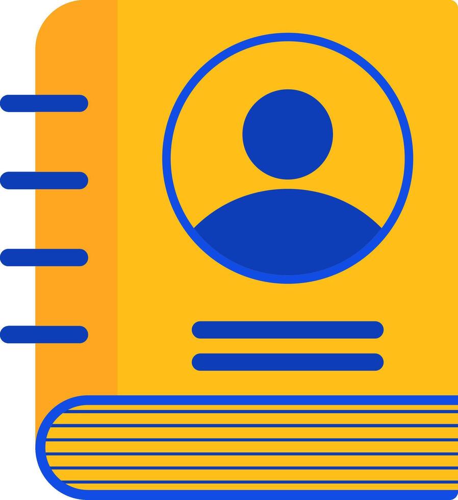 werknemer handboek vlak twee kleur icoon vector