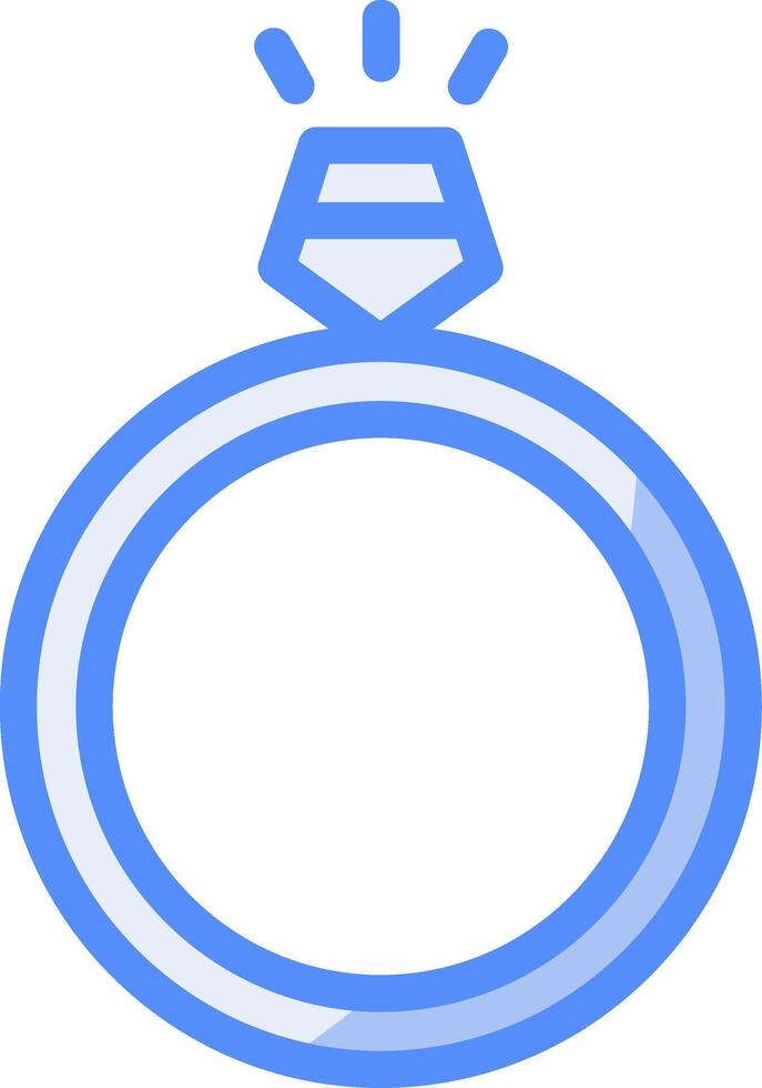 ring lijn gevulde blauw icoon vector