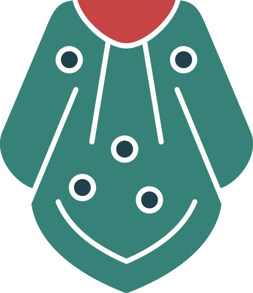 poncho glyph twee kleuren icoon vector