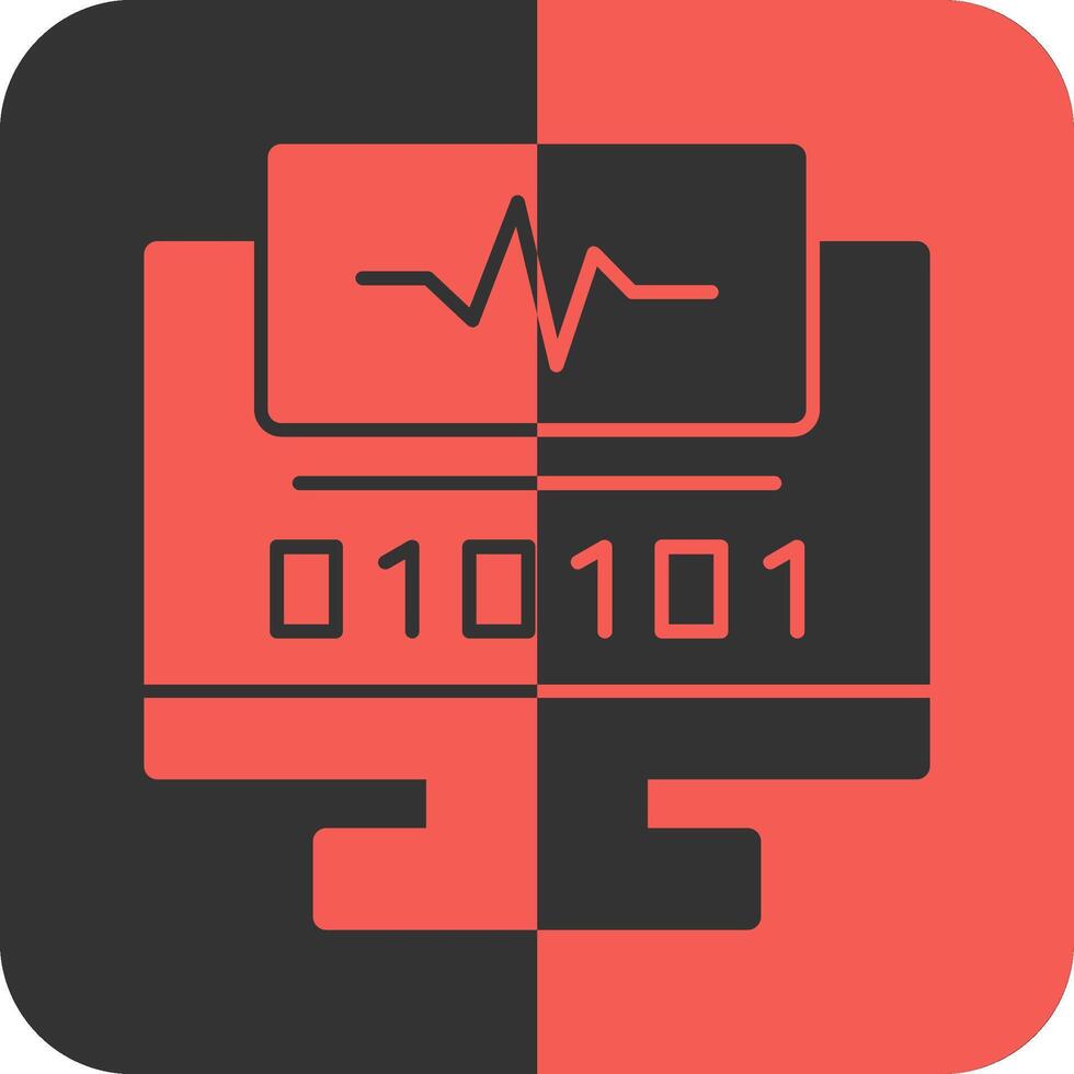 byte pulse rood omgekeerd icoon vector