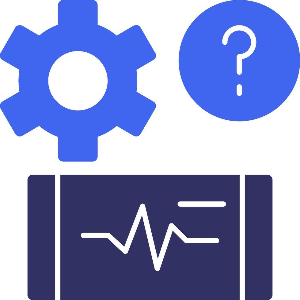 quiz pulse solide twee kleur icoon vector