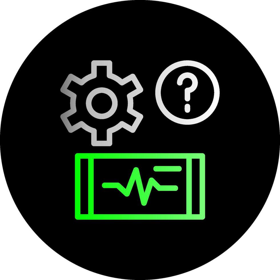 quiz pulse dubbel helling cirkel icoon vector