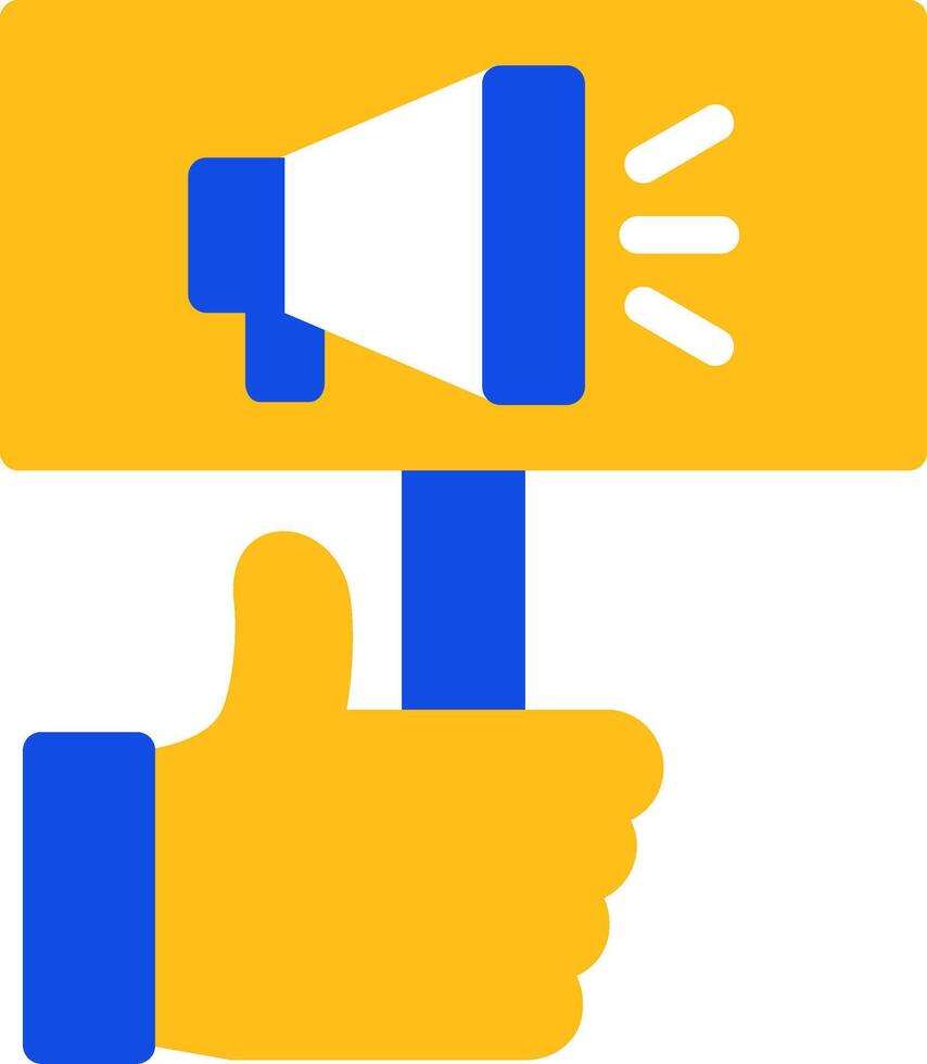 hand- Holding een in dienst nemen teken vlak twee kleur icoon vector