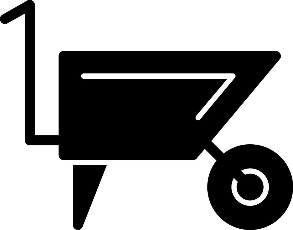 kruiwagen glyph icoon vector