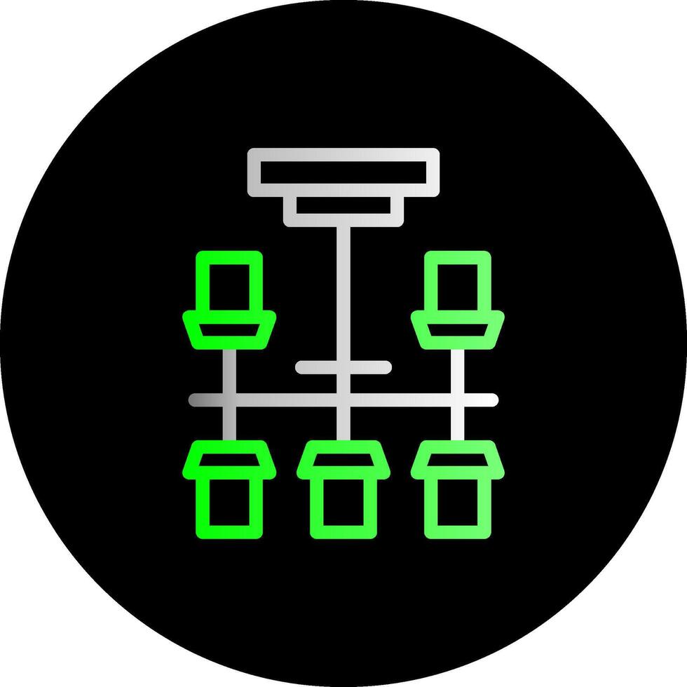 kroonluchter dubbel helling cirkel icoon vector