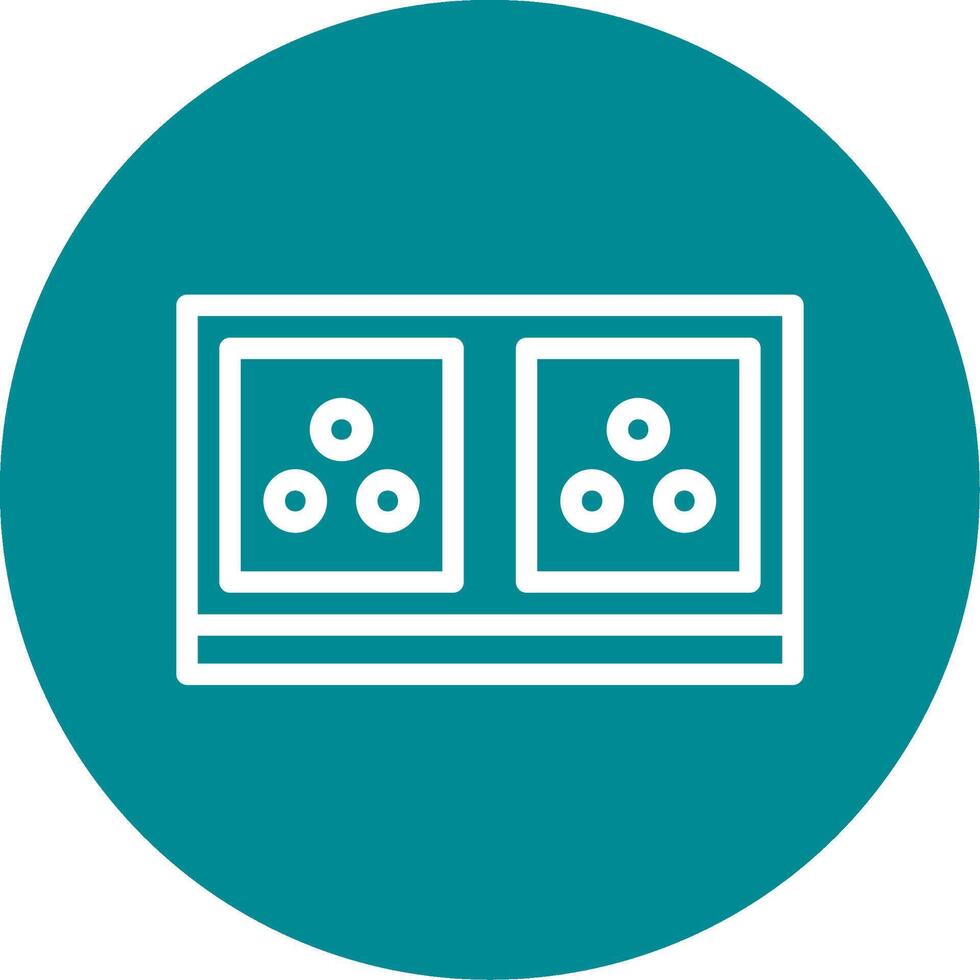 elektrisch stopcontact schets cirkel icoon vector
