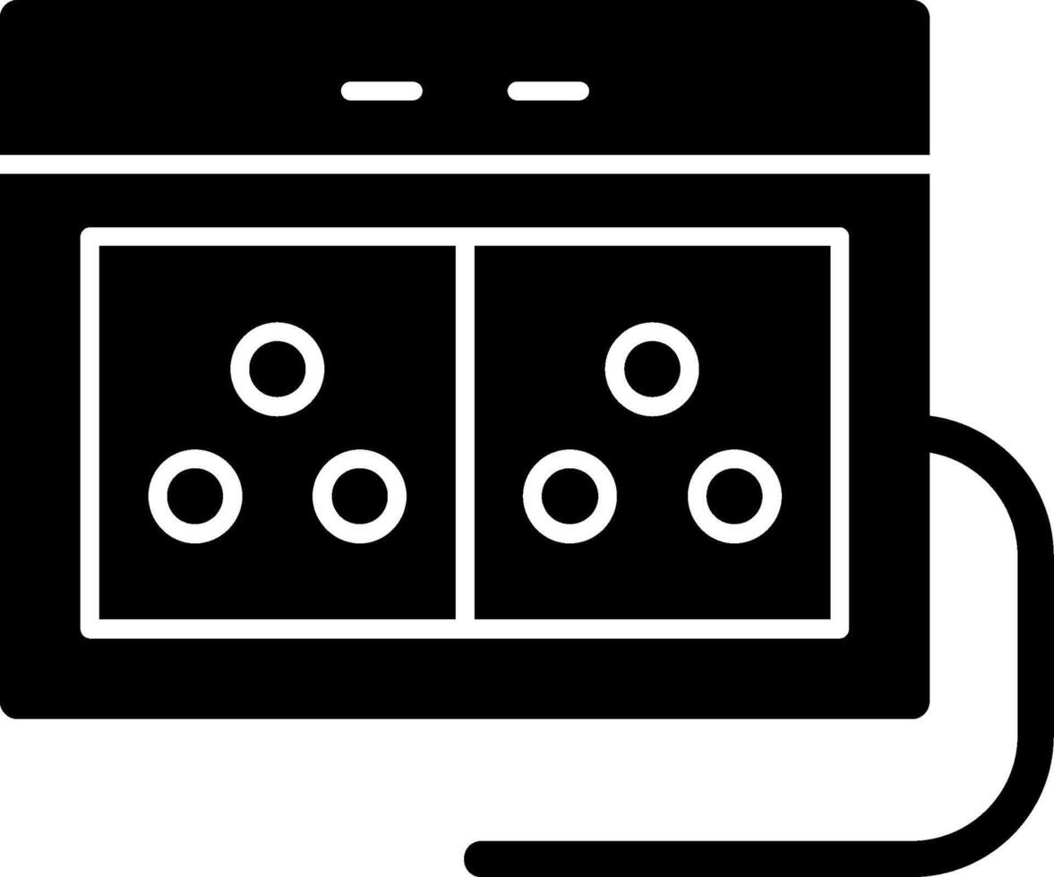 glyph-pictogram voor stekkerdoos vector