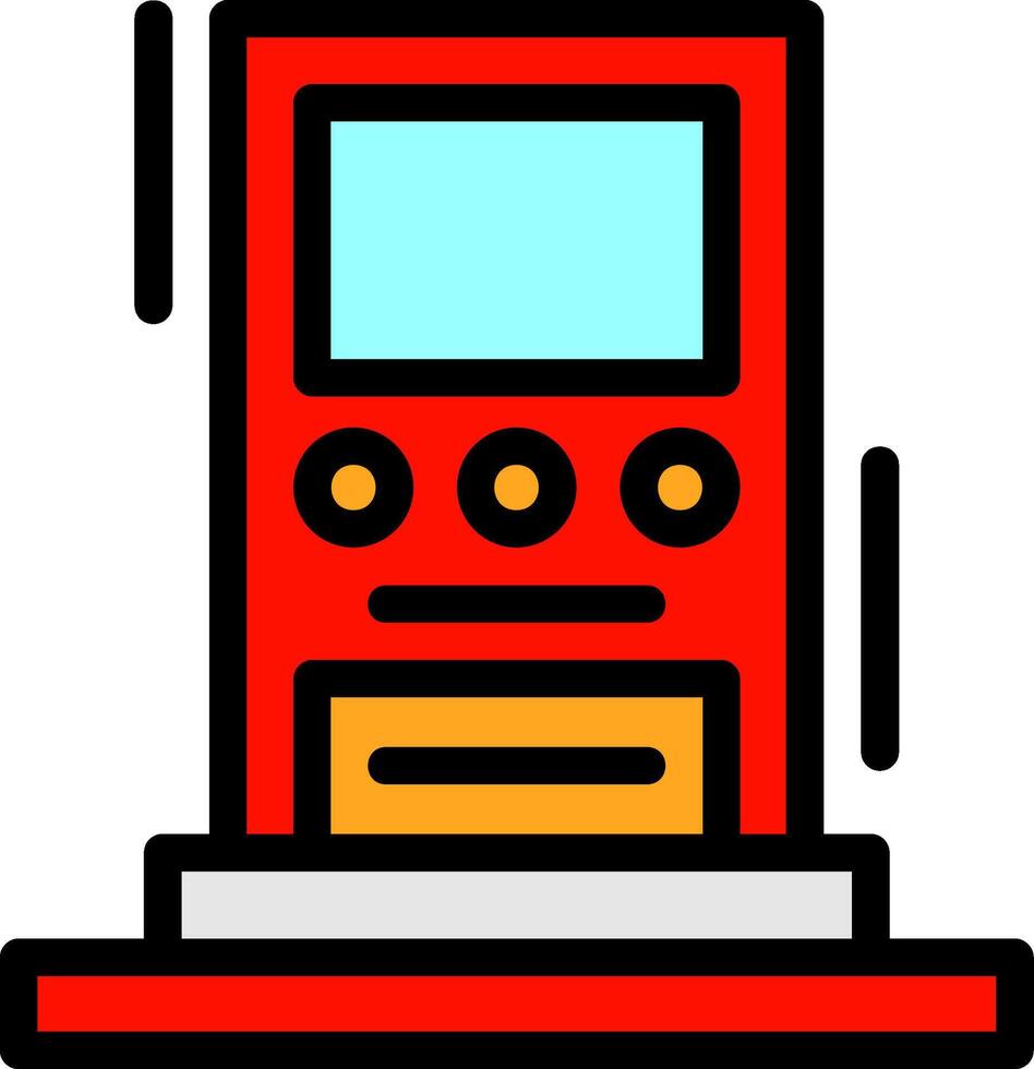 parkeren betaling kiosk lijn gevulde icoon vector