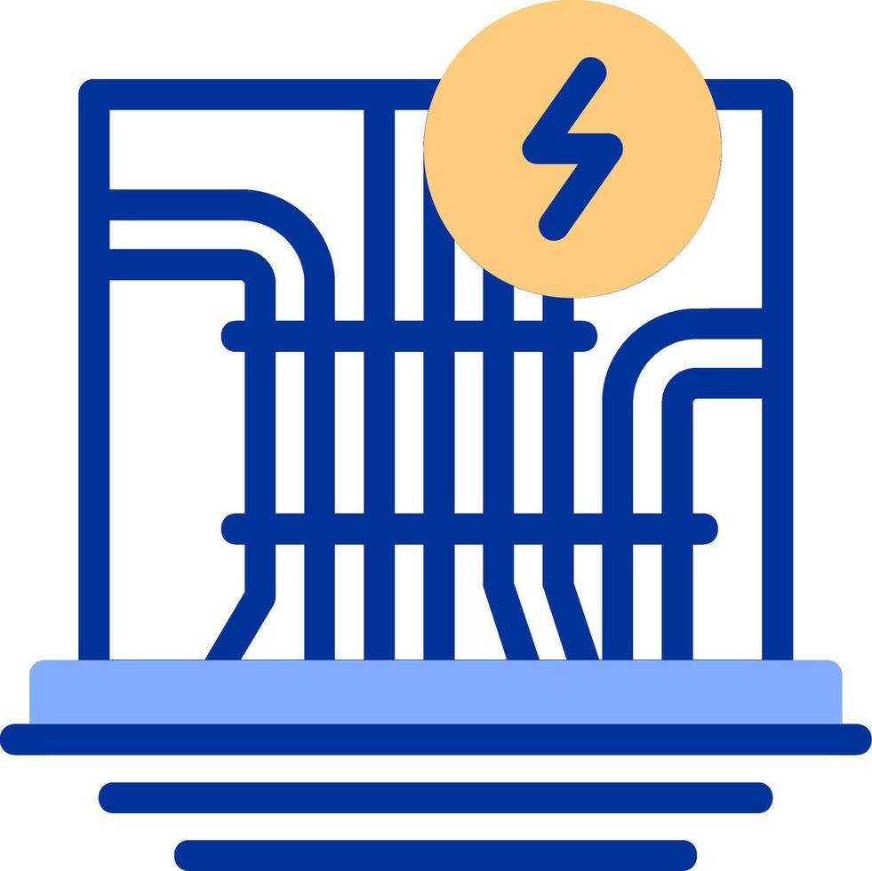 elektrisch bedrading kleur gevulde icoon vector