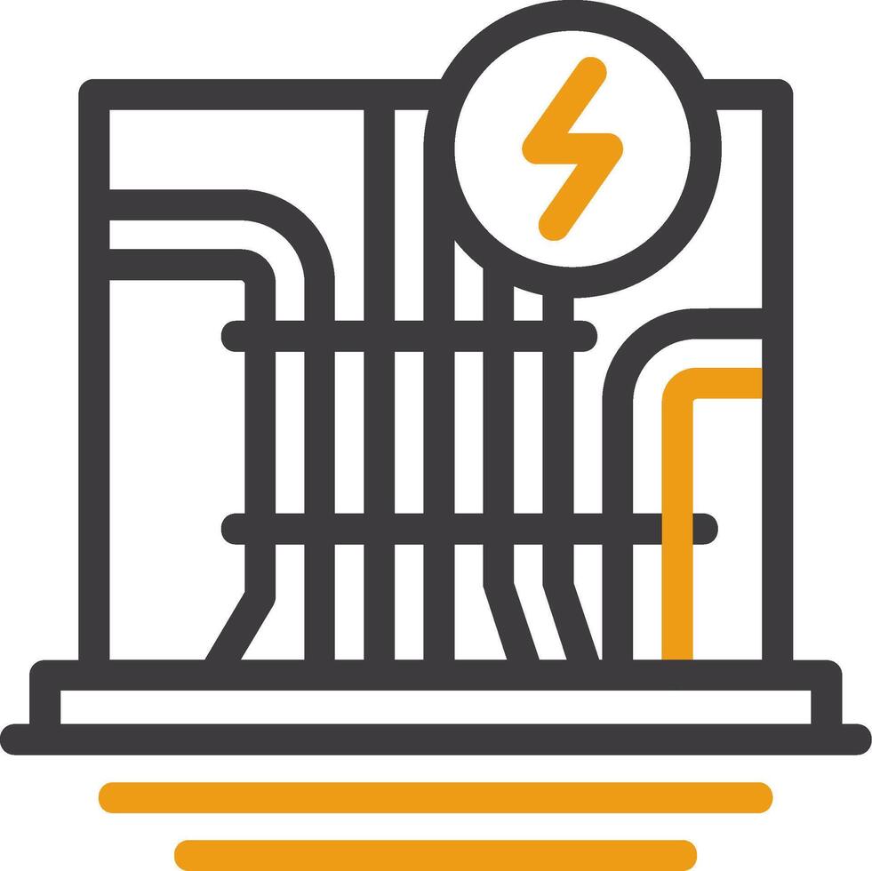 elektrisch bedrading lijn twee kleur icoon vector