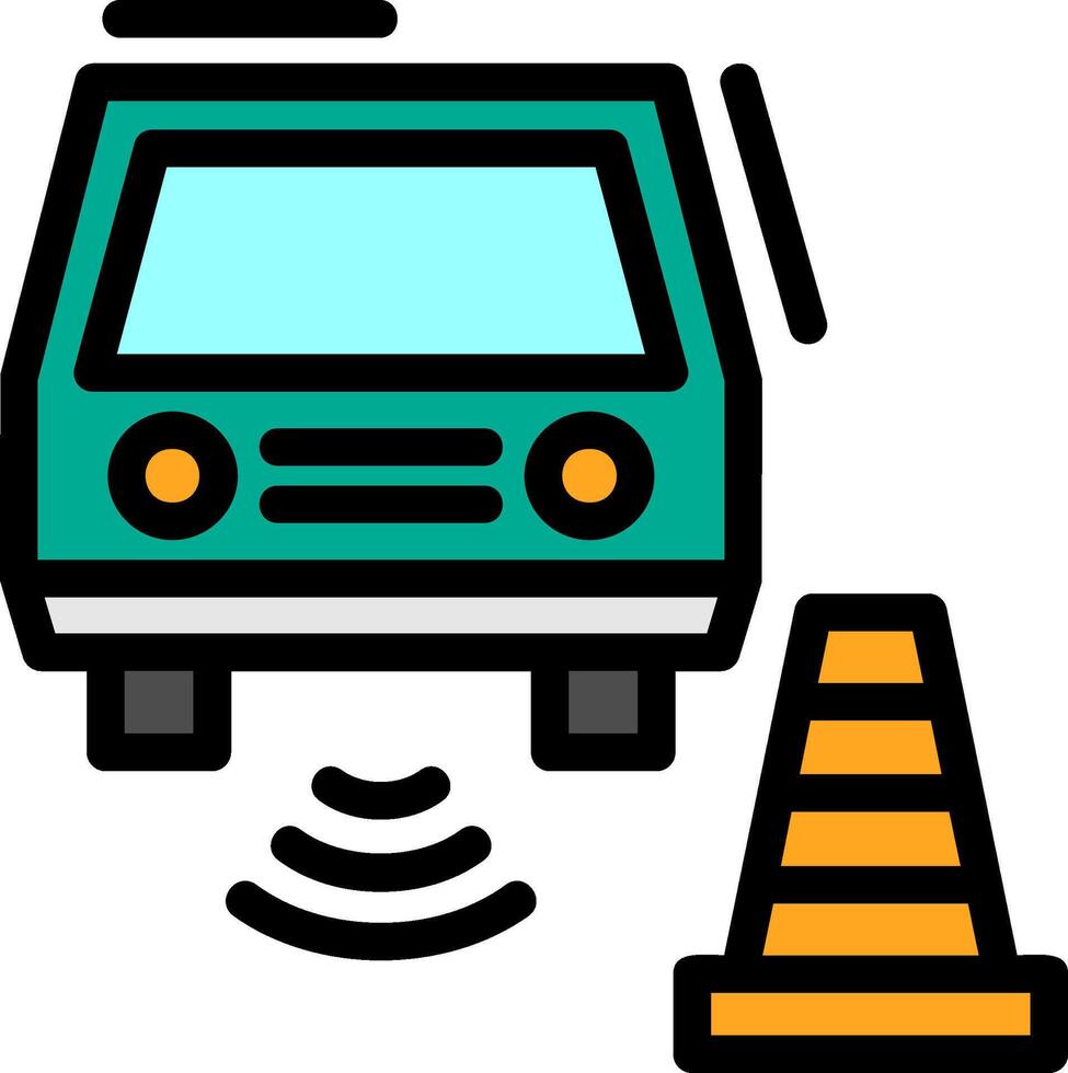 parkeren sensor lijn gevulde icoon vector