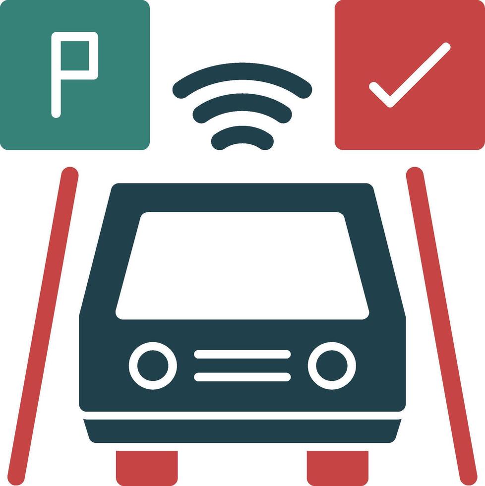 geparkeerd auto glyph twee kleur icoon vector