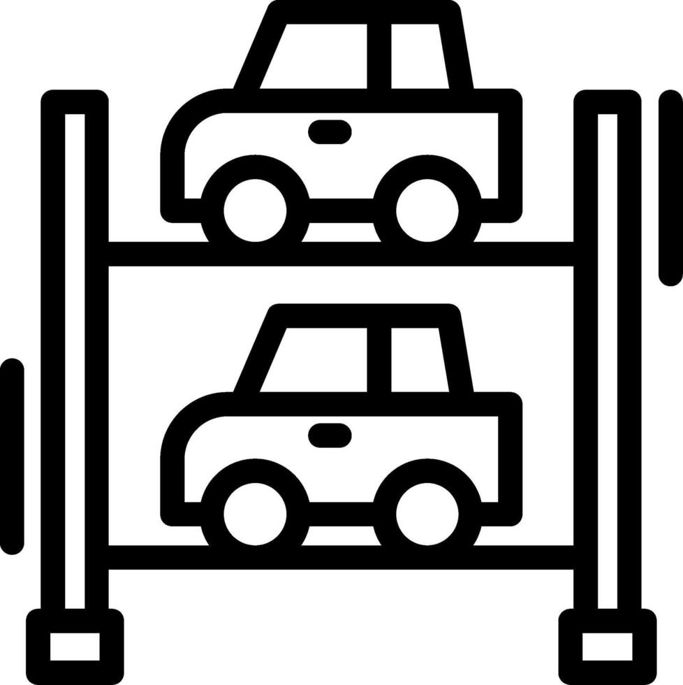 meerdere niveaus parkeren lijn icoon vector