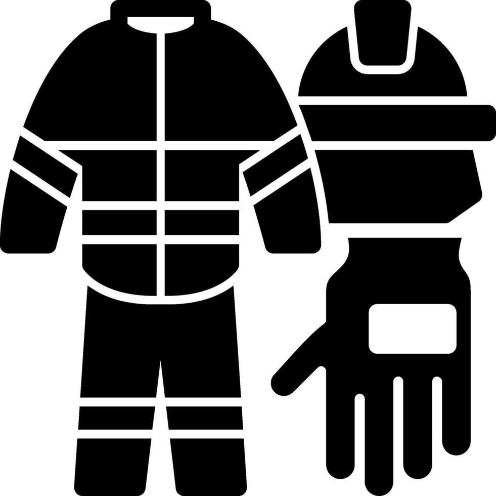 brandweerman uniform glyph icoon vector