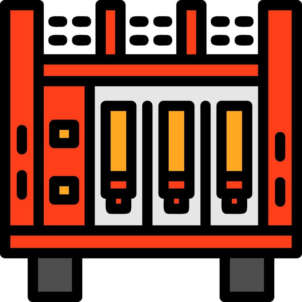 brand vrachtauto slang rek lijn gevulde icoon vector