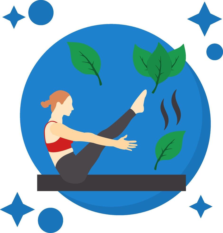 pilates staart kleur icoon vector