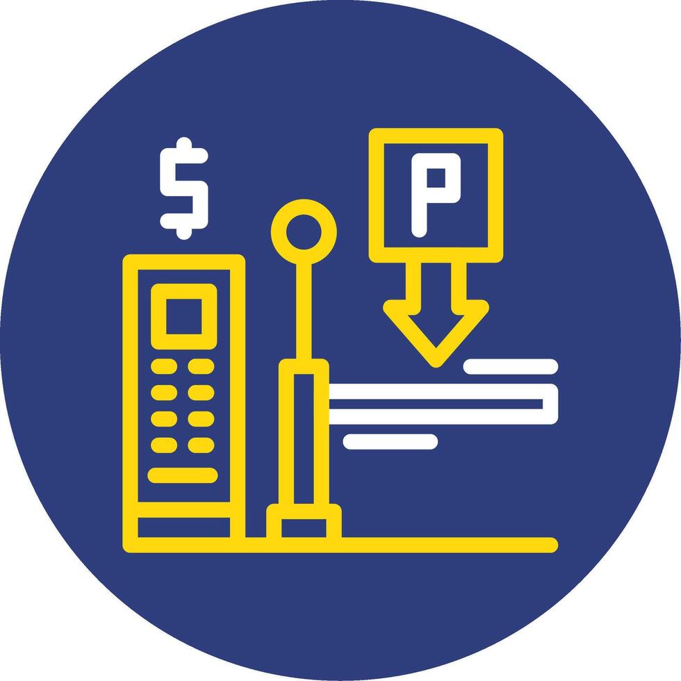 betalen Aan binnenkomst parkeren dubbel lijn cirkel icoon vector