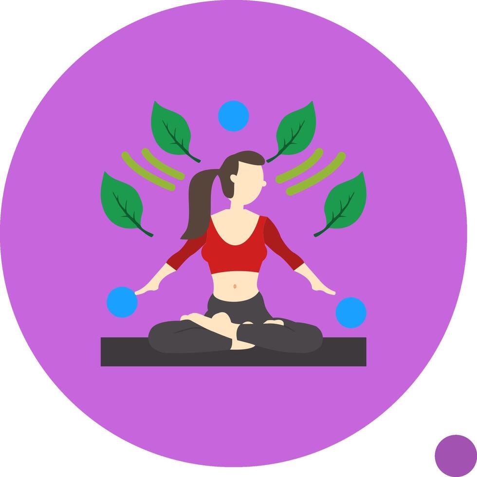 meditatie vlak schaduw icoon vector