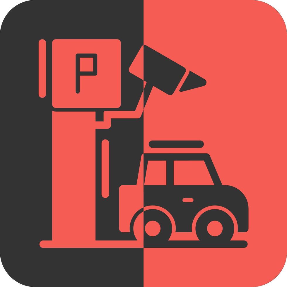 parkeren veiligheid camera rood omgekeerd icoon vector