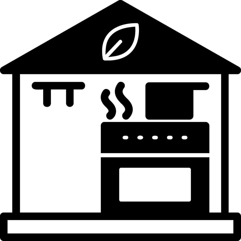 Koken Bij huis glyph icoon vector