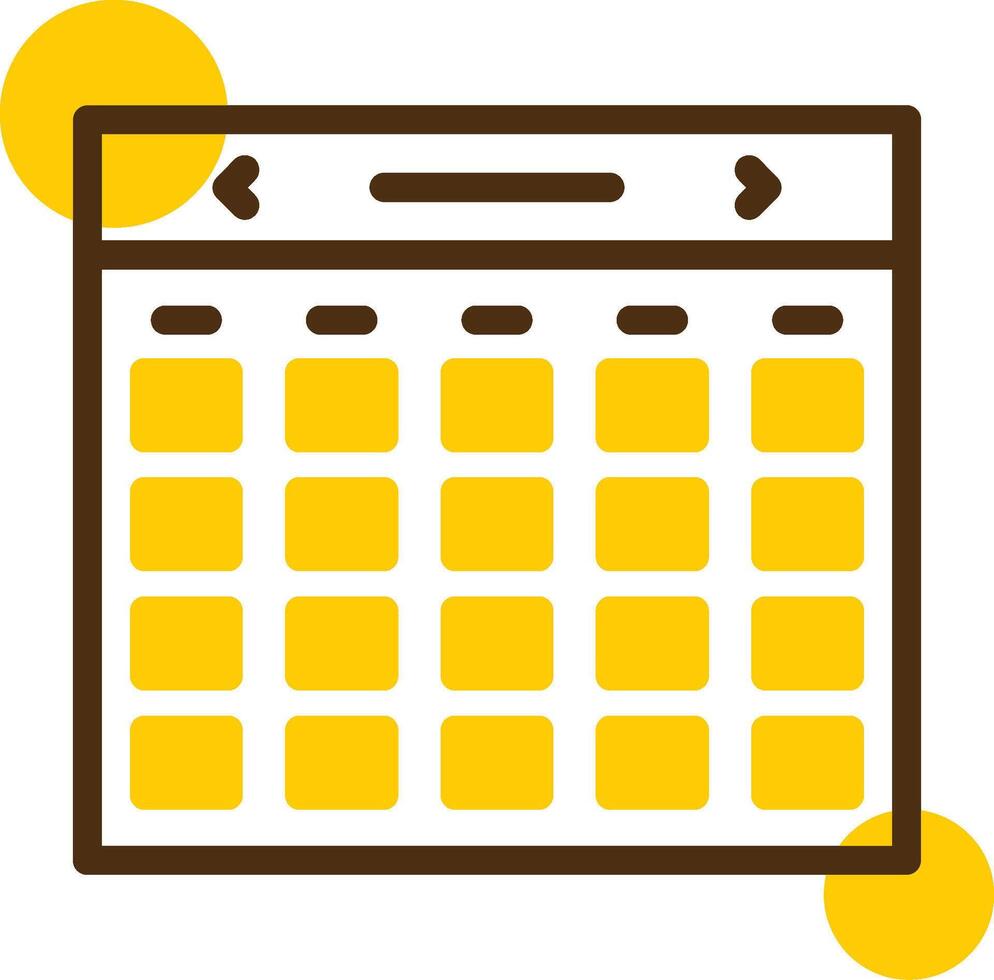 kalender geel lieanr cirkel icoon vector