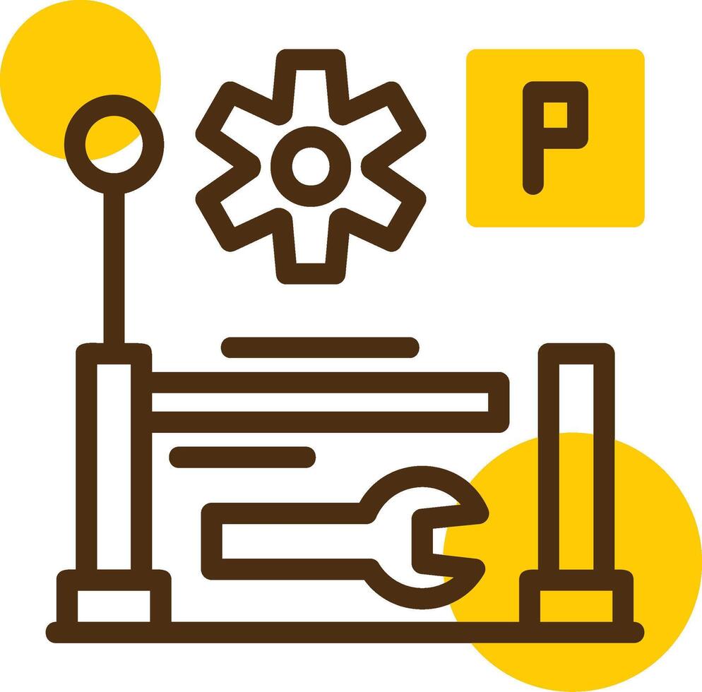 parkeren onderhoud geel lieanr cirkel icoon vector