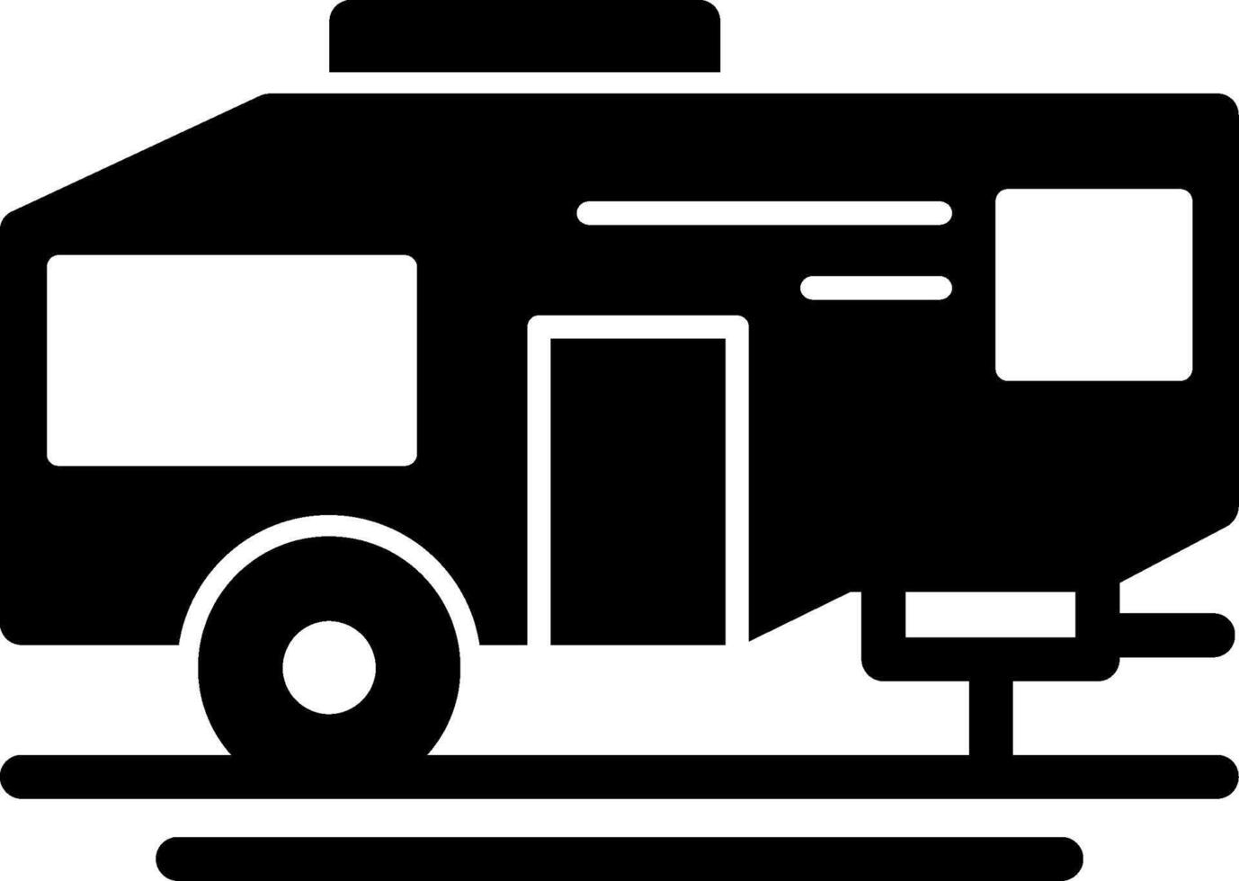 geparkeerd rv glyph icoon vector