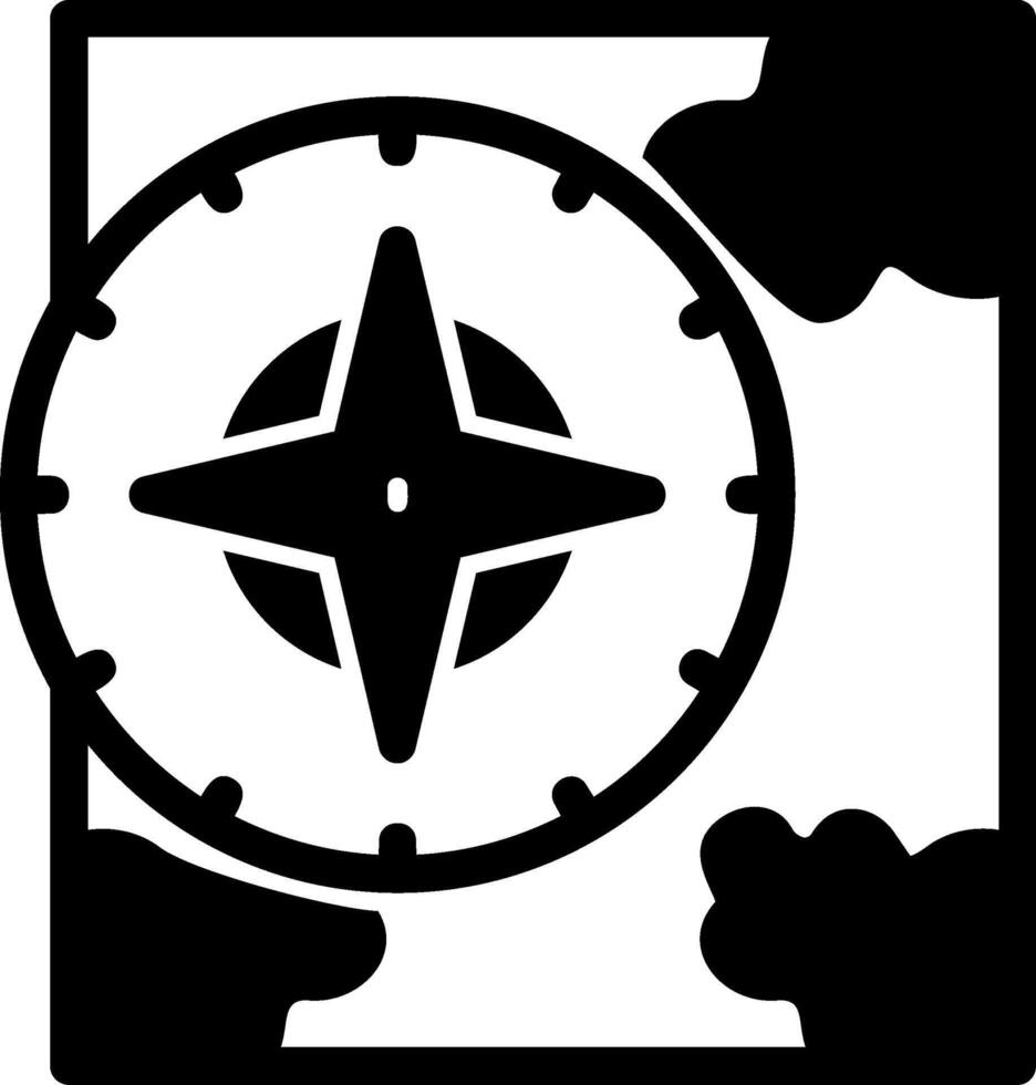 kompas glyph icoon vector