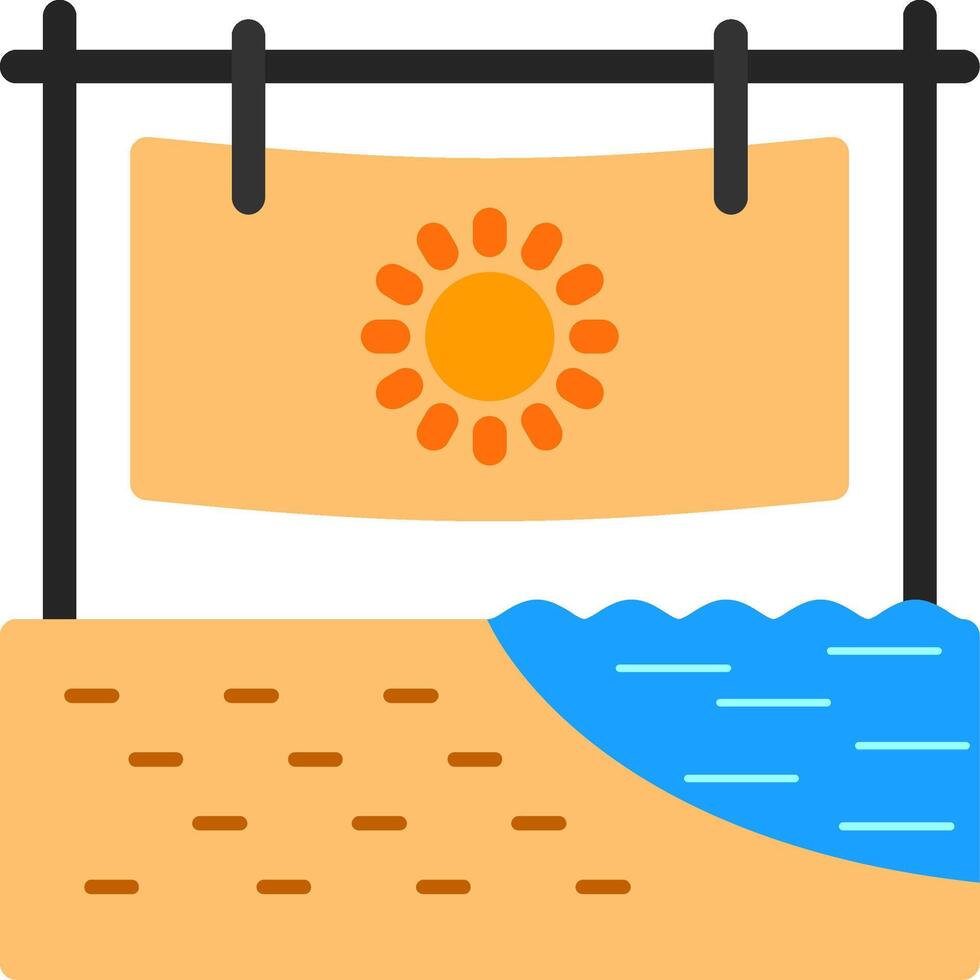 strandlaken plat pictogram vector