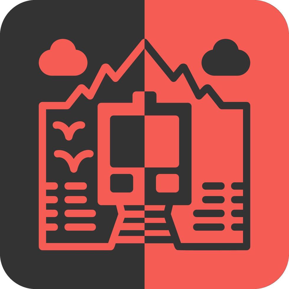 trein rood omgekeerd icoon vector