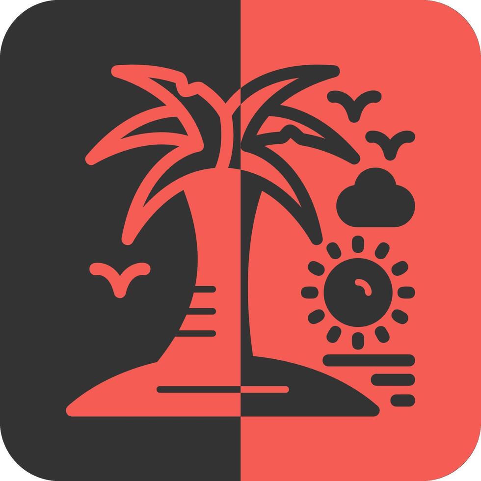 palm boom rood omgekeerd icoon vector