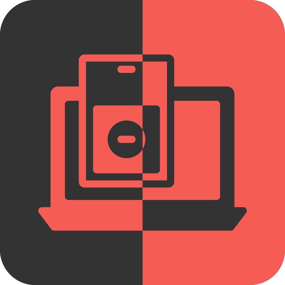 smartphone app rood omgekeerd icoon vector