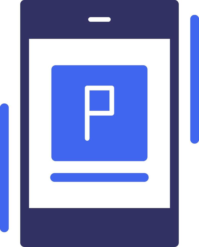 parkeren app lijn solide twee kleur icoonvast twee kleur icoon vector