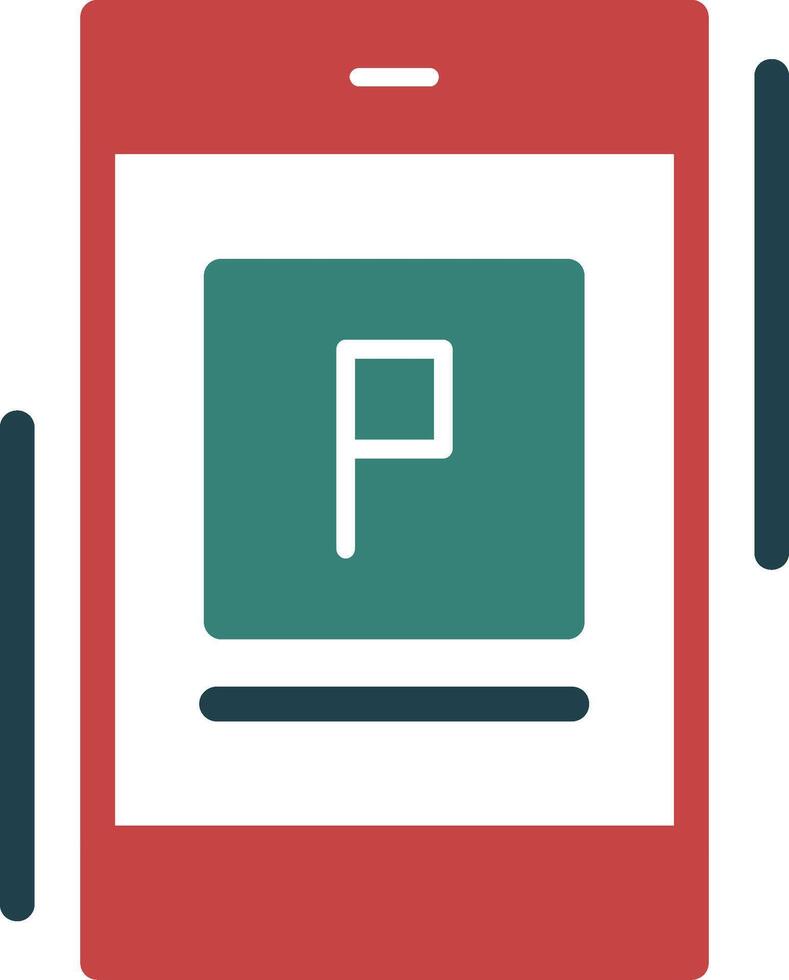 parkeren app lijn glyph twee kleur iconisch twee kleur icoon vector