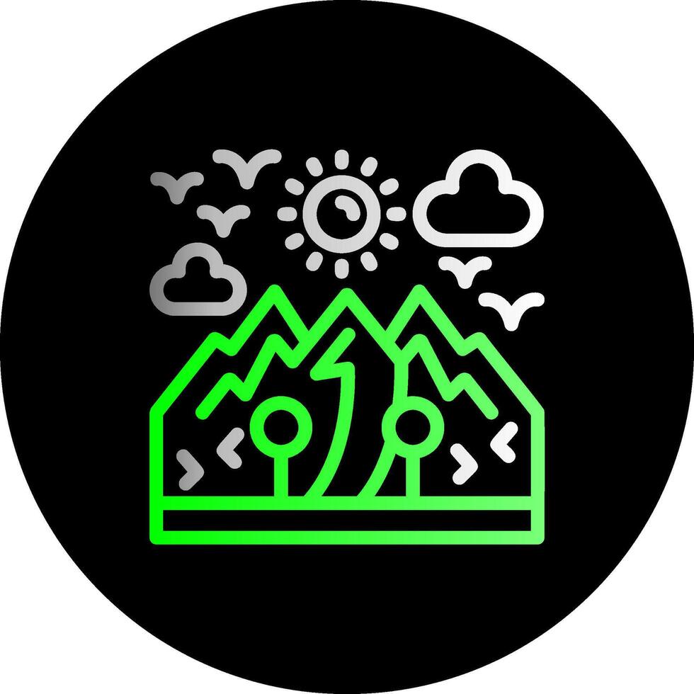 natuur wandeltocht dubbel helling cirkel icoon vector