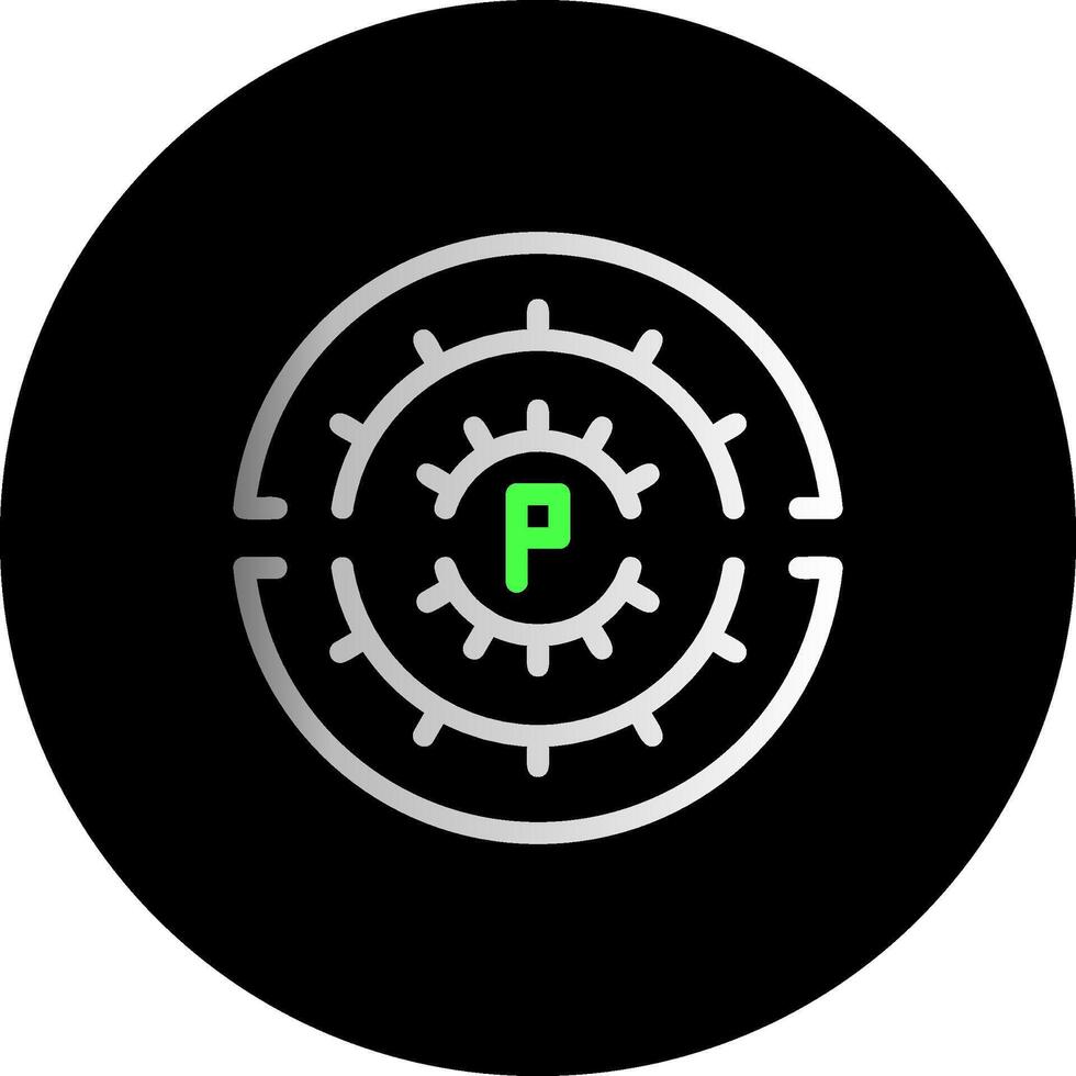 parkeren cirkel dubbel helling cirkel icoon vector