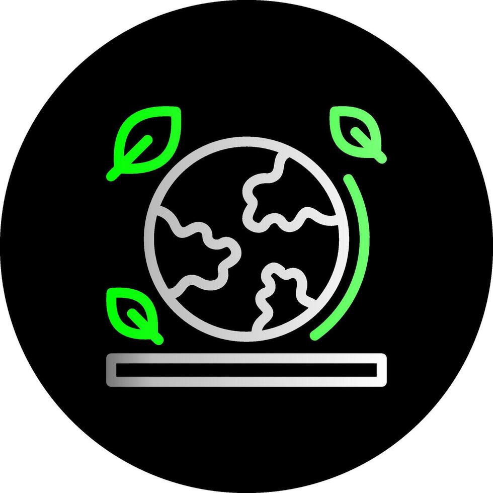 aarde wereldbol dubbel helling cirkel icoon vector