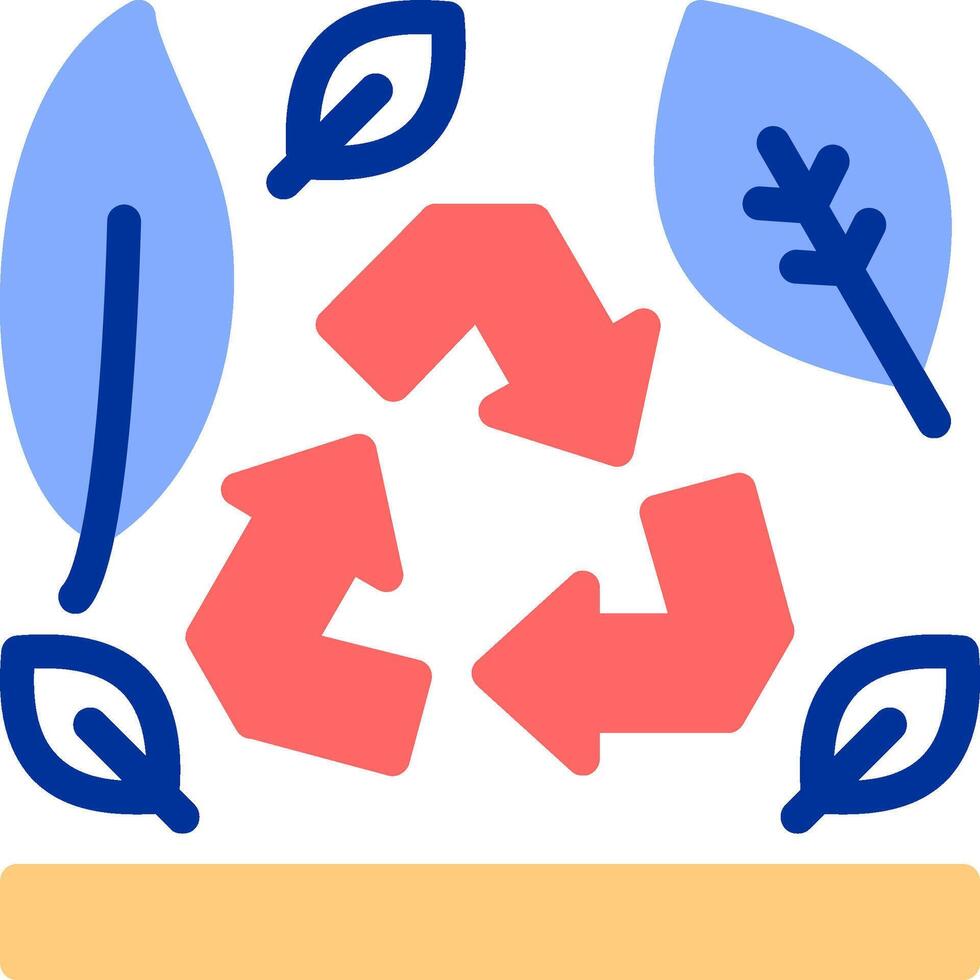 recycling symbool kleur gevulde icoon vector