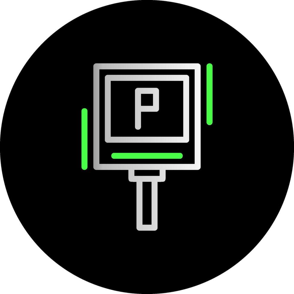 p parkeren symbool dubbel helling cirkel icoon vector