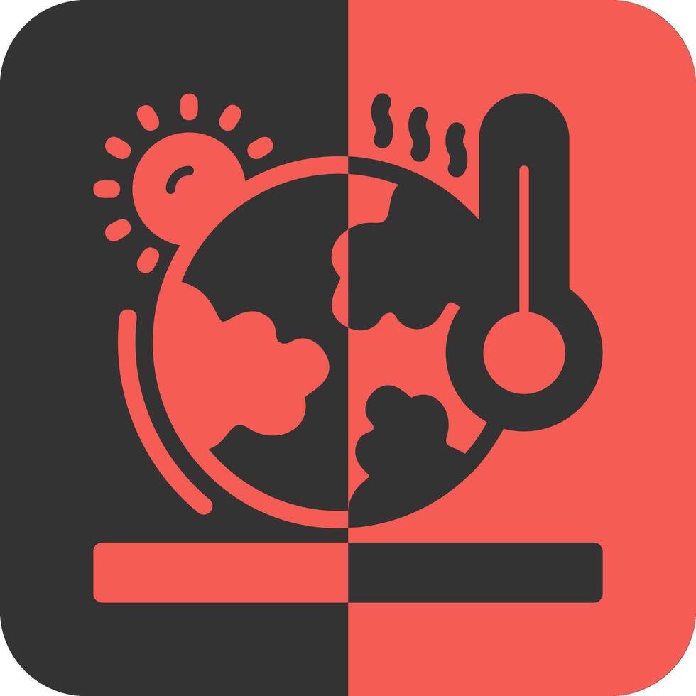 globaal opwarming rood omgekeerd icoon vector