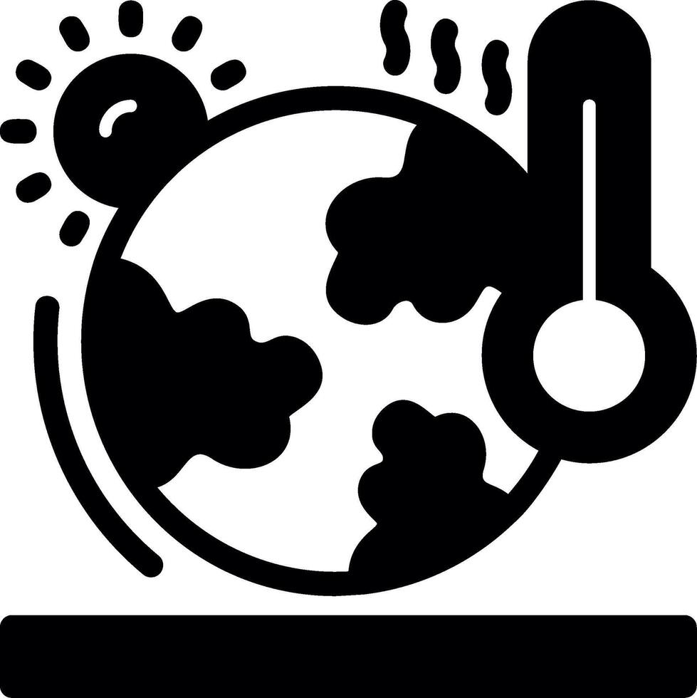 glyph-pictogram opwarming van de aarde vector